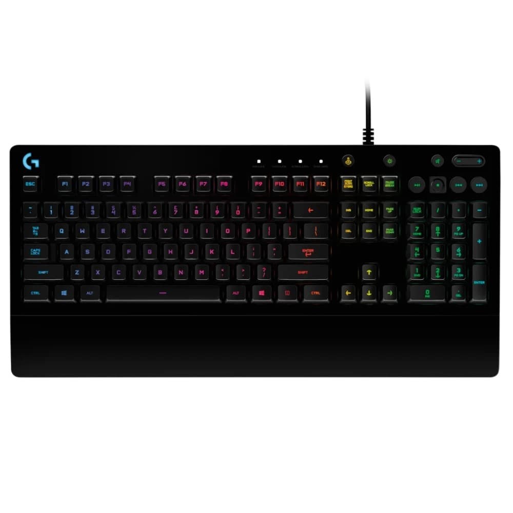Teclado G213 prodigy logitech gaming ingles alámbrico USB RGB lightsync color negro