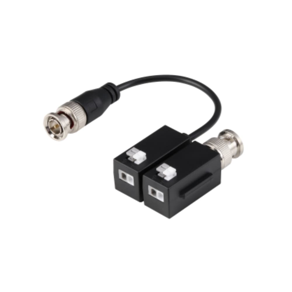 Video Balun pasivos 4K que transmiten video de hasta 8MP a 200 metros. Compatibles con resoluciones 720P, 1080P, 4MP, 5MP y 4K en formatos HDCVI, TVI, AHD y CVBS. Ideales para vigilancia en alta resolución y largas distancias.